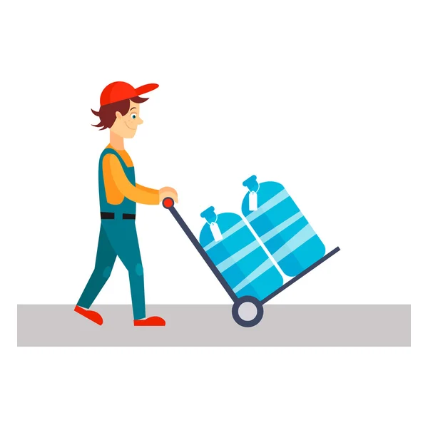 Delivery Man with Water — Stock Vector