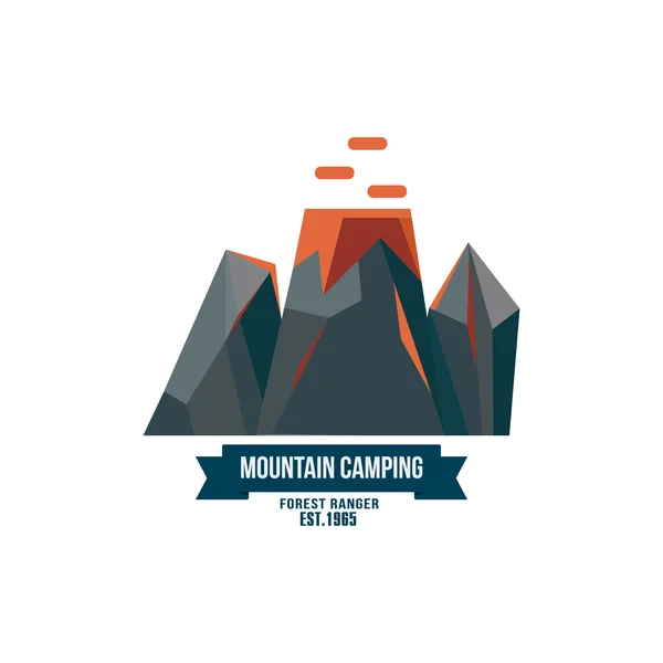 Majestic montanha pico vetor ilustração — Vetor de Stock