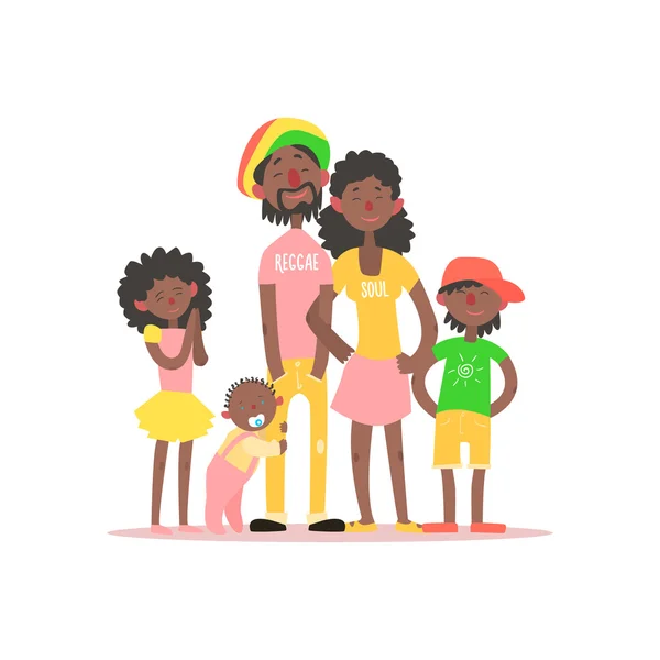 Afrikaanse familie. Vectorillustratie — Stockvector