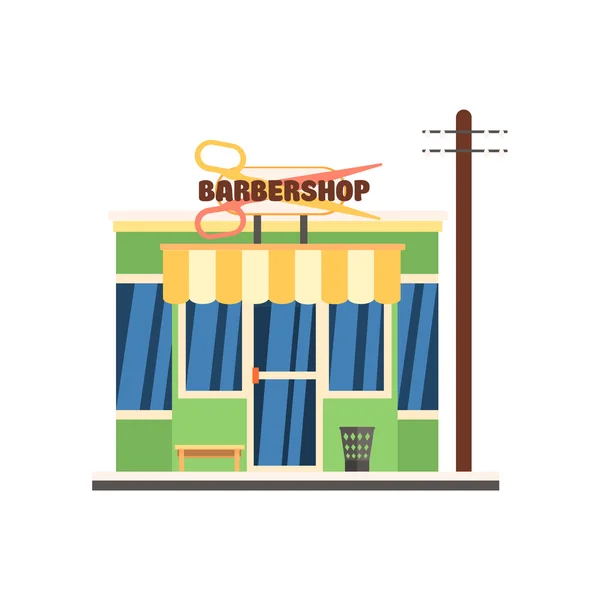 Barbearia Frente. Ilustração vetorial — Vetor de Stock