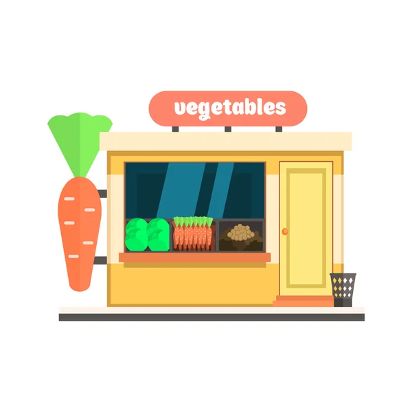 Devant le magasin de légumes. Illustration vectorielle — Image vectorielle