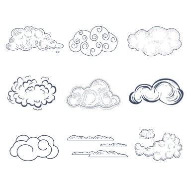 Handdrawn bulut koleksiyonu.