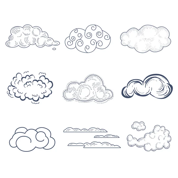 Handdrawn Cloud Collection. — Stock Vector