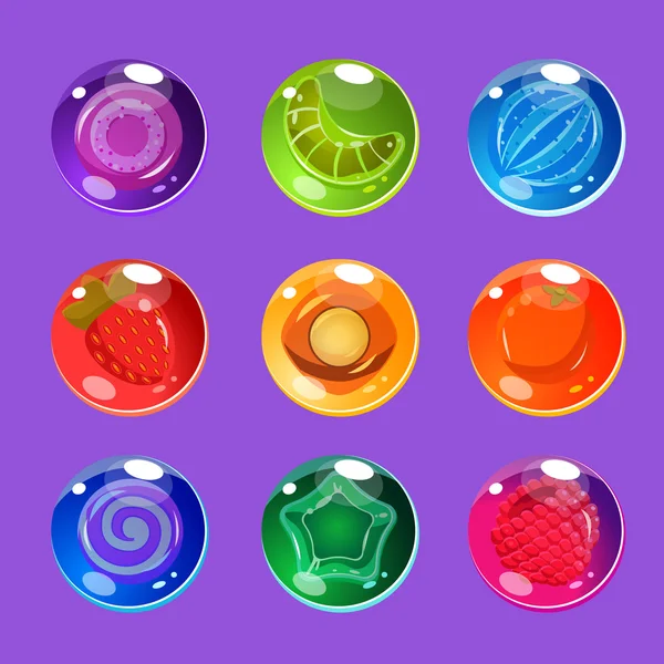 Bonbons brillants brillants colorés — Image vectorielle