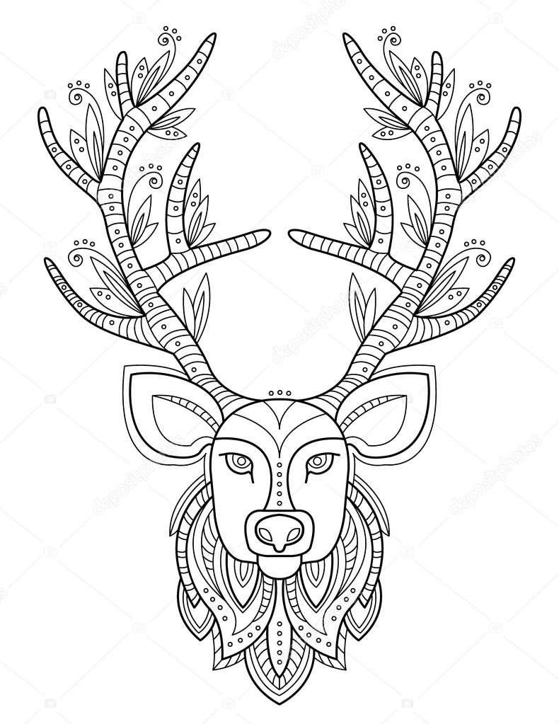 Patterned Deer Head