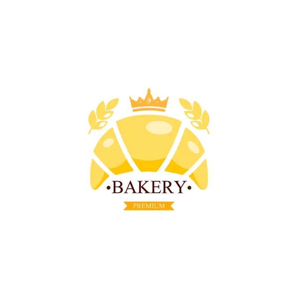 Lambang toko roti Croissant atau logo - Stok Vektor