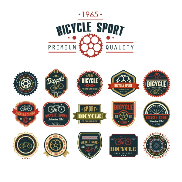 Bicycle set badges logos and labels — Stock Vector