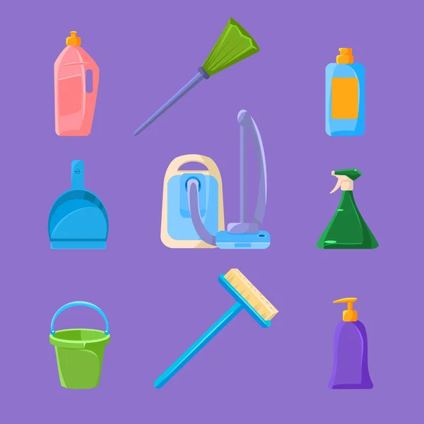 Cleaning and Housework Icons Set — Stock Vector