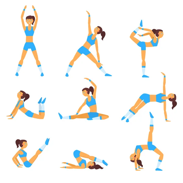 Vektor Yoga Illustration gesunder Lebensstil. — Stockvektor