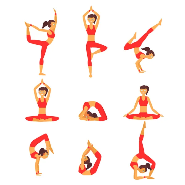Ilustración de yoga vectorial Vida sana . — Vector de stock