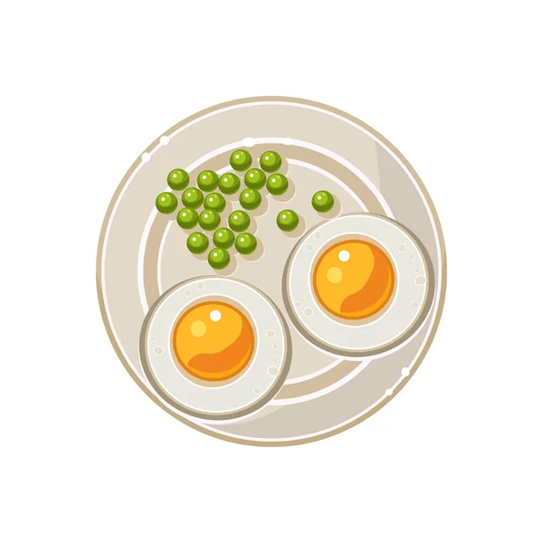 Petit déjeuner avec oeufs grillés — Image vectorielle