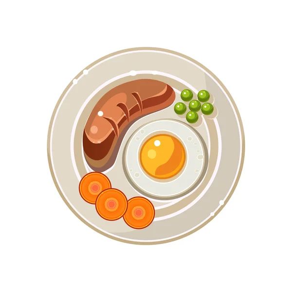 Frukost serverar med ett stekt ägg — Stock vektor