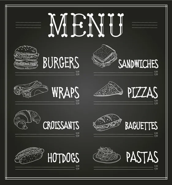 Chalkboard Menu Template.