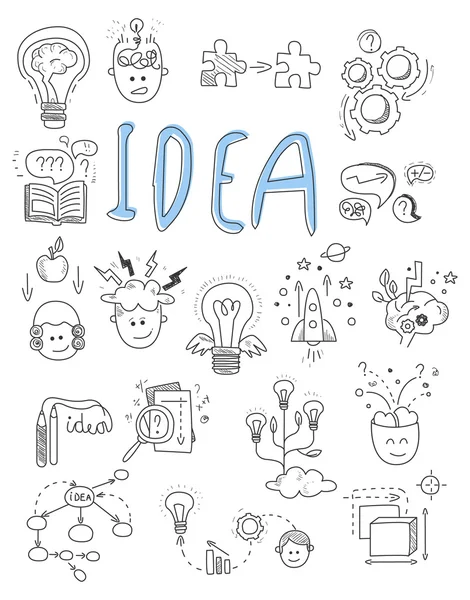 Idée, brainstorming icônes — Image vectorielle