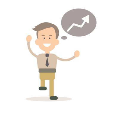 İşadamı vektör çizim düz tarzı