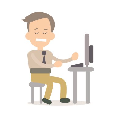 İşadamı vektör çizim düz tarzı