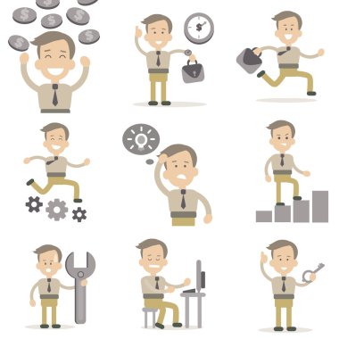 Set of Businessman Characters clipart