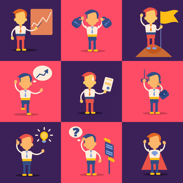 Набор персонажей-бизнесменов
