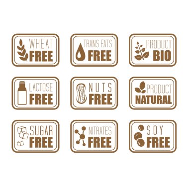 Gluten ücretsiz, doğal ürün etiketi