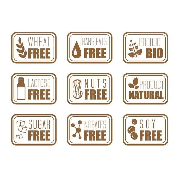 Gluten Free, Natural Product Label — Stock Vector