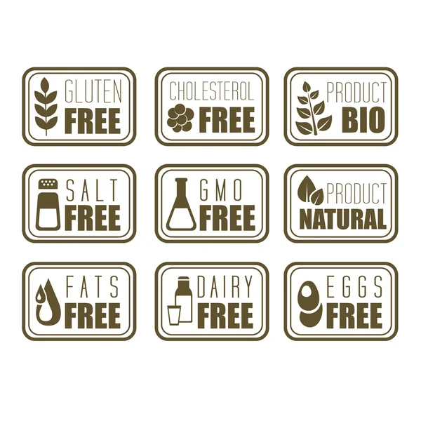 Gluten Free, Natural Product Label — Stock Vector