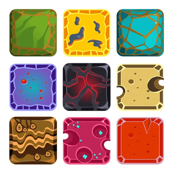 Verschiedene Materialien und Texturen für das Spiel — Stockvektor