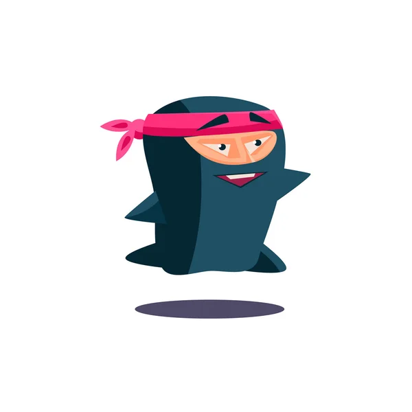 Correndo bonito Ninja emocional — Vetor de Stock
