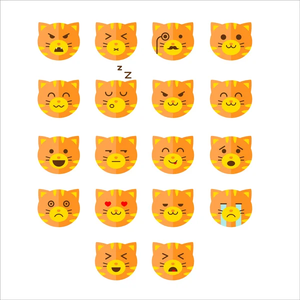 Emoticons von einfachen niedlichen Katzen — Stockvektor