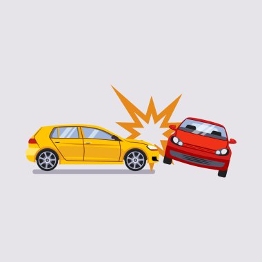 Araç sigortası ve kaza riski vektör çizim