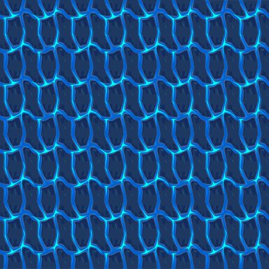 Mavi dalgalı öğeleri doku arka plan. Vektör soyut sorunsuz çizim