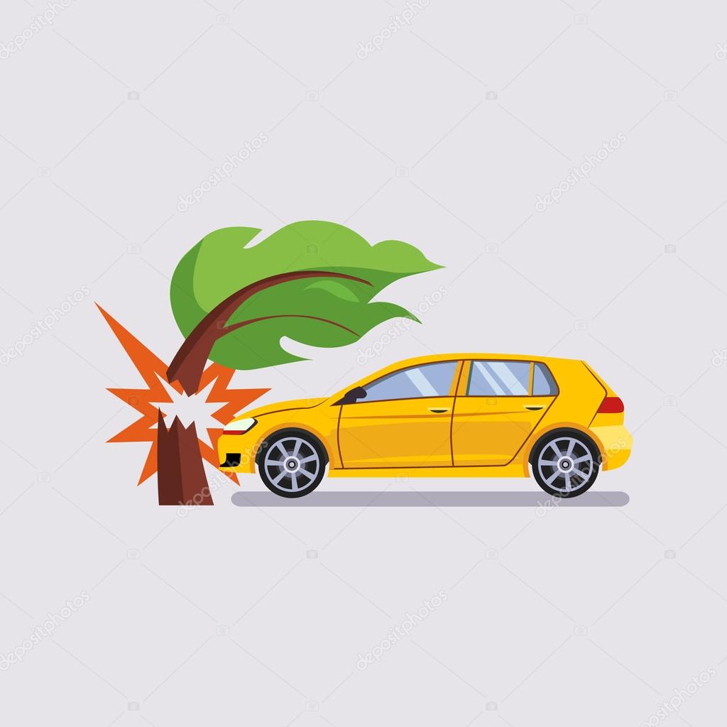 Car Insurance and Crash Risk Vector Illustration