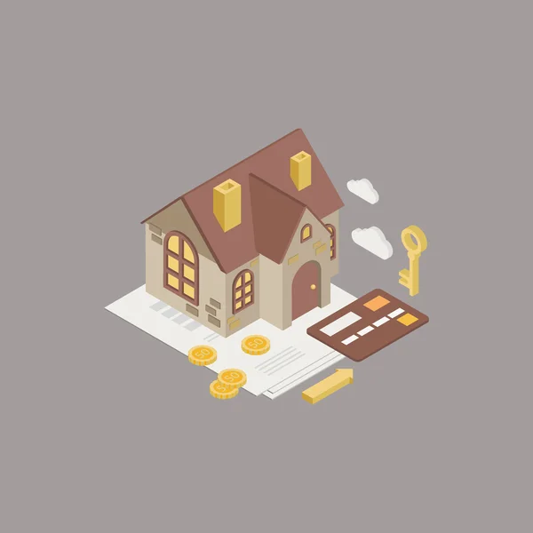 家の住宅ローンのベクトル図 — ストックベクタ