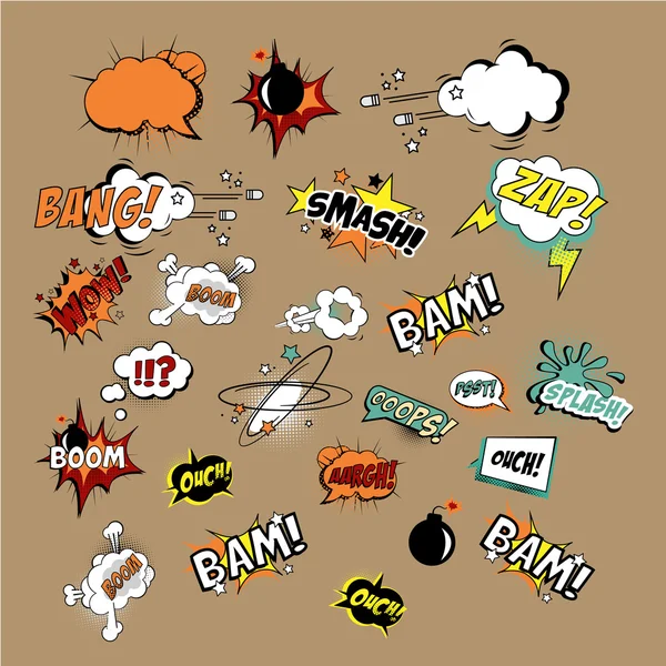 Comics Sound Effects and Explosions. — Stock Vector
