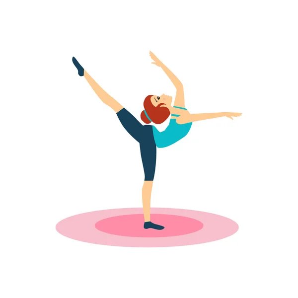 Gymnastics. Daily Routine Activities of Women. Vector Illustration — Stock Vector