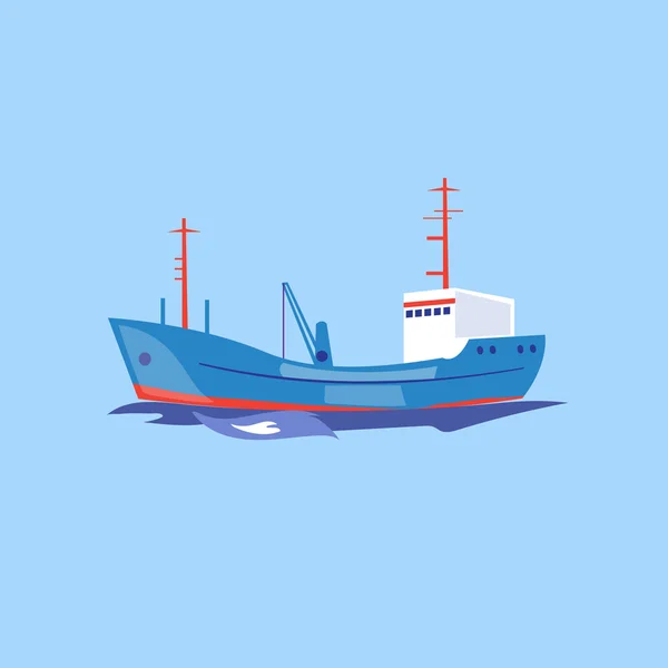 Transportation Ship on the Water. — Stock vektor