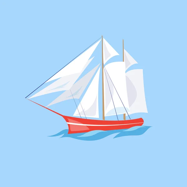 Frigate Ship on the Water. Vector Illustration — Stock Vector