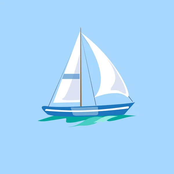 Sailboat on the Water. Vector Illustration — Stock Vector