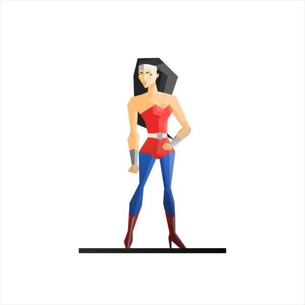 Žena superhrdina vektorové ilustrace — Stockový vektor
