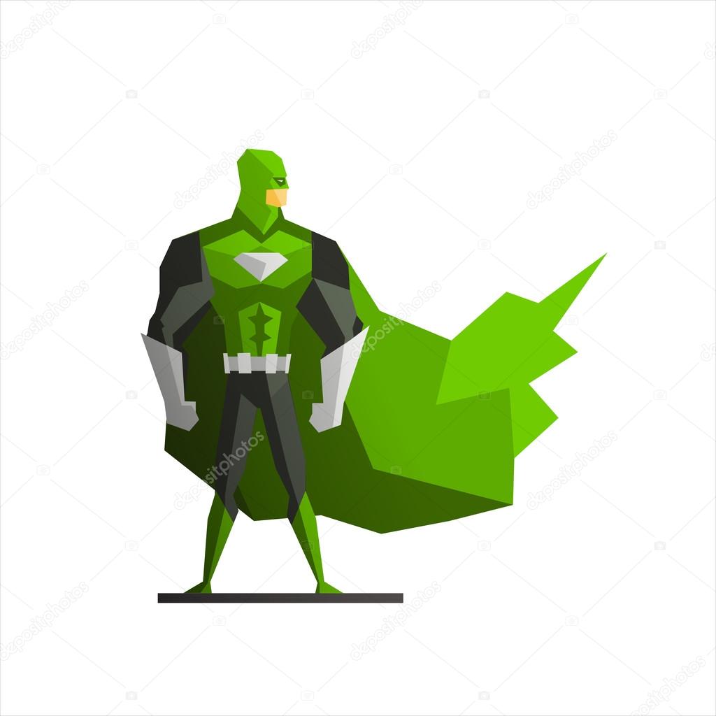 Superhero In Green Suite Vector