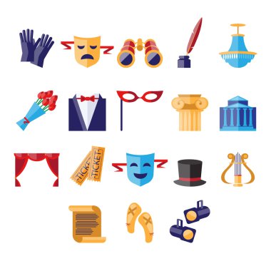 Tiyatro vektör çizim Set