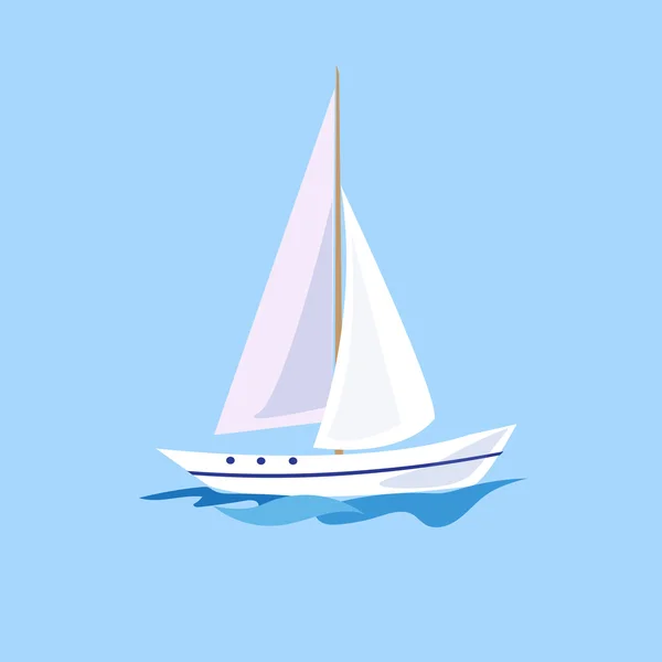 Yacht on the Water. Vector — Stock Vector
