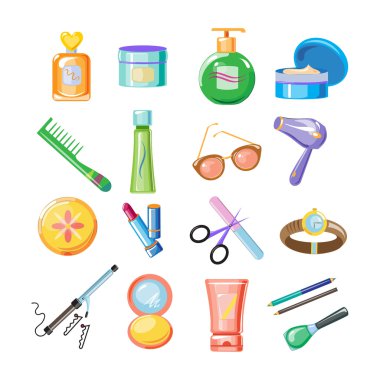 Cosmetics Icons. Vector Illustration Set clipart