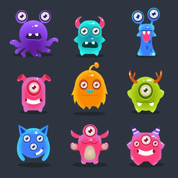 Monsters Lovely Vector Illustration — Stock Vector