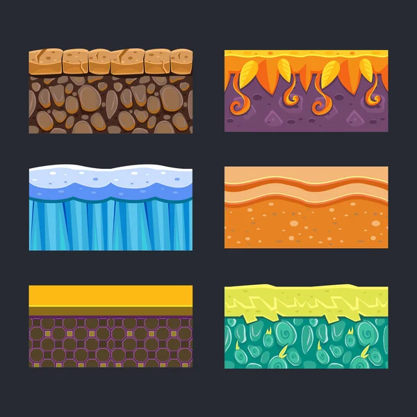 Différents matériaux et textures pour le jeu — Image vectorielle