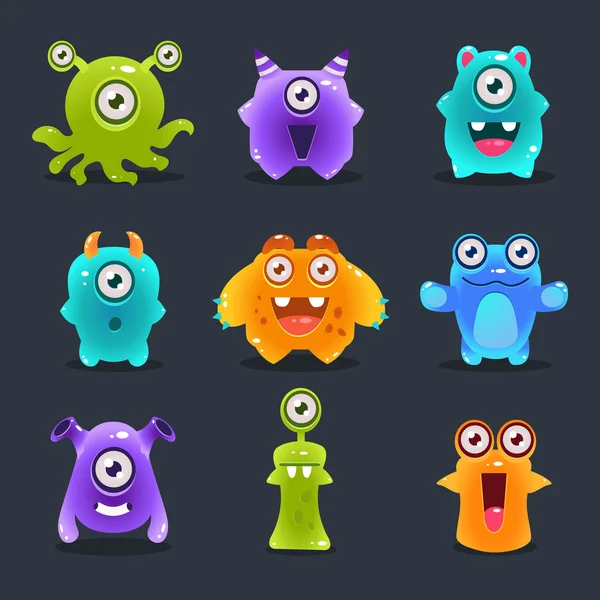 Monsters Lovely Vector Illustration — Stock Vector