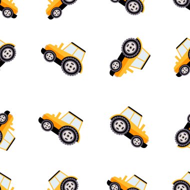 İş kamyonları Seamless modeli. Düz vektör çizim