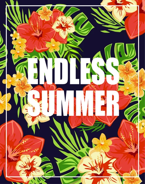 Background with Endless Summer Lettering — Stock Vector