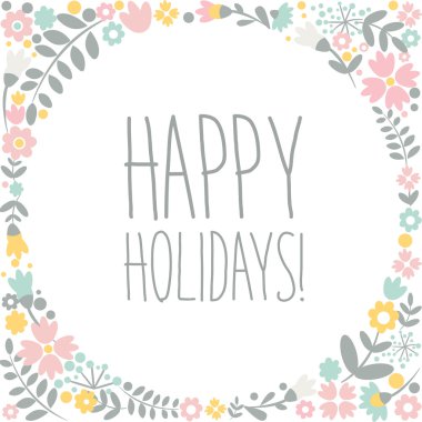 Romantik çiçek el çekilmiş kartı