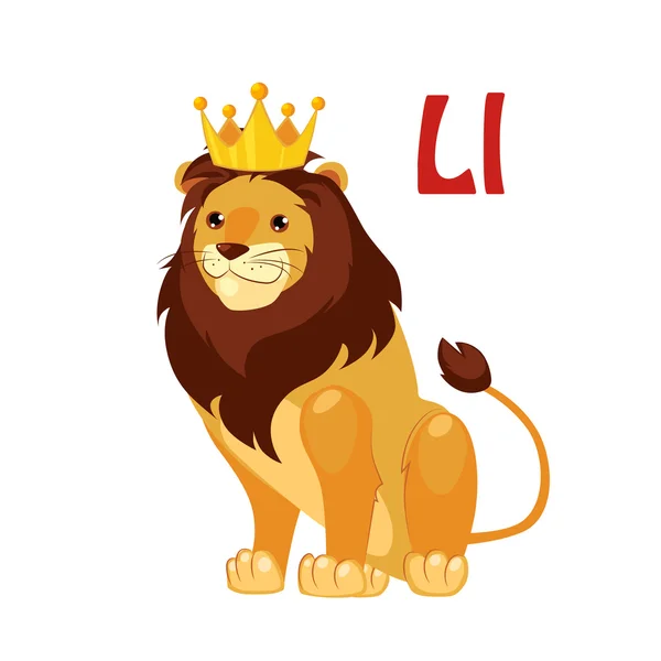 Lion. Funny Alphabet — Stock Vector