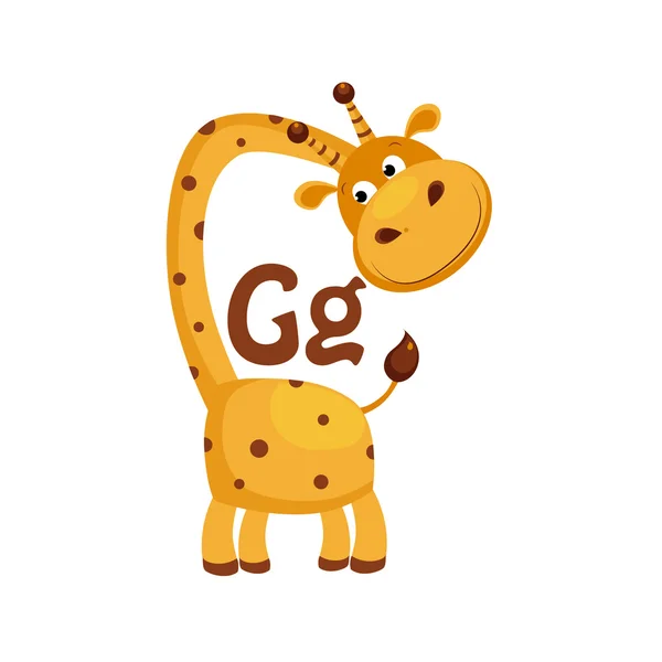 Girafe. Alphabet drôle — Image vectorielle